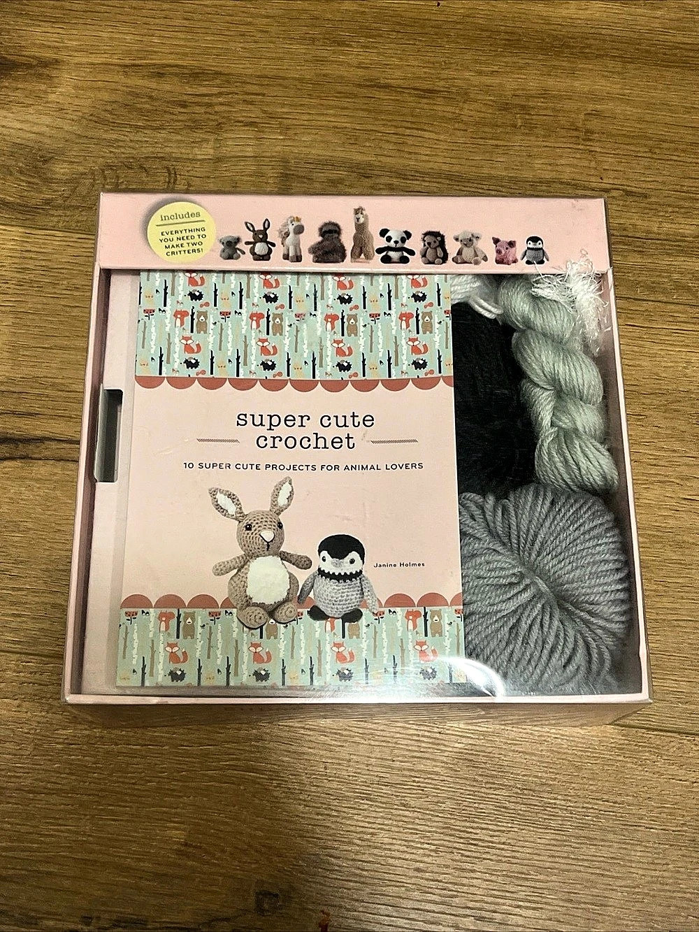 Janine Holmes Super Cute Mini Plush Crochet Kit and Book Animal Lovers